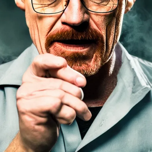 Prompt: angry walter white wiping blood off his mouth, extreme detail, studio light, photorealistic, gritty, movie still, cinematic, smoke, soft focus, well edited, 8 k, atmospheric, dark, leather jacket