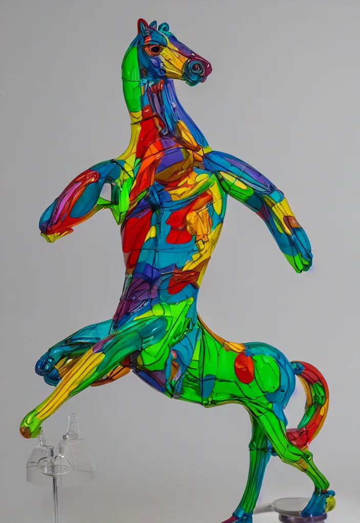 Prompt: bojack horseman, anatomical model made of translucent colored resin, by damien hirst, bokeh, sigma 3 5 mm f / 8