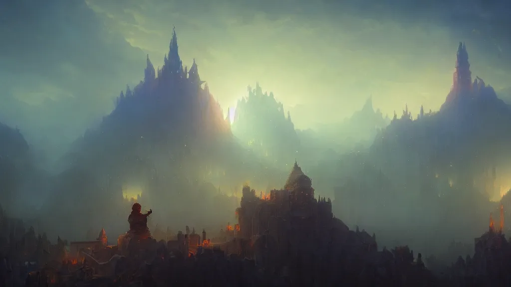 Prompt: A cinematic matte painting of the apocalypse in a fantasy kingdom of castles by Aivazovsky and Peter Mohrbacher and Paul Lehr and Anato Finnstark, unreal engine, PBR, trending on artstation, epic, terrifying