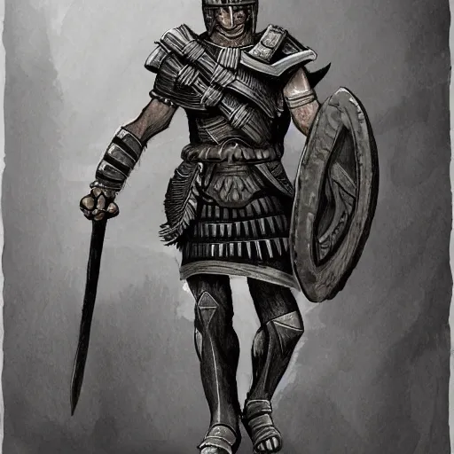 Prompt: a spartan warrior by steve brodner