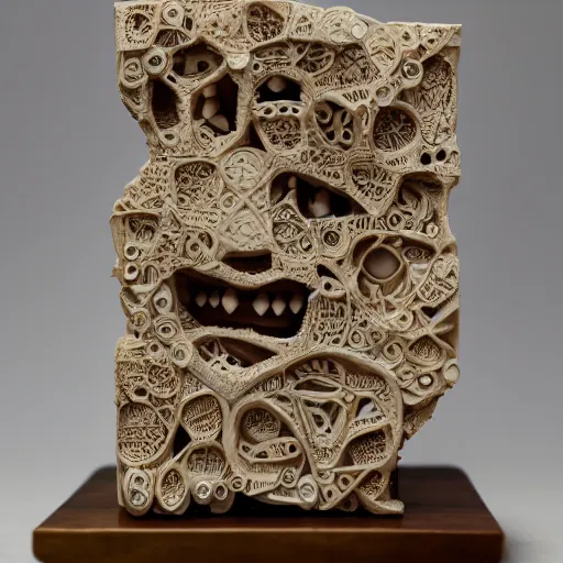 Image similar to multi dimensional language model carved out of ivory, canon 5 d 5 0 mm lens