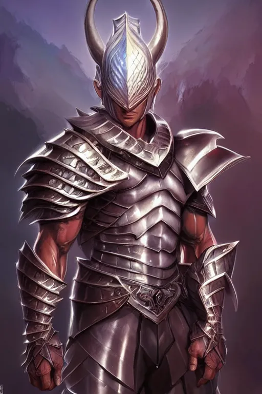 Image similar to Full body character concept art of an anime draconian warrior knight, iridescent scales, cool face, muscular, by Stanley Artgerm Lau, WLOP, Rossdraws, James Jean, Andrei Riabovitchev, Marc Simonetti, and Sakimichan, tranding on artstation