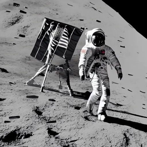 Image similar to photo of an astronaut riding a horse on the moon