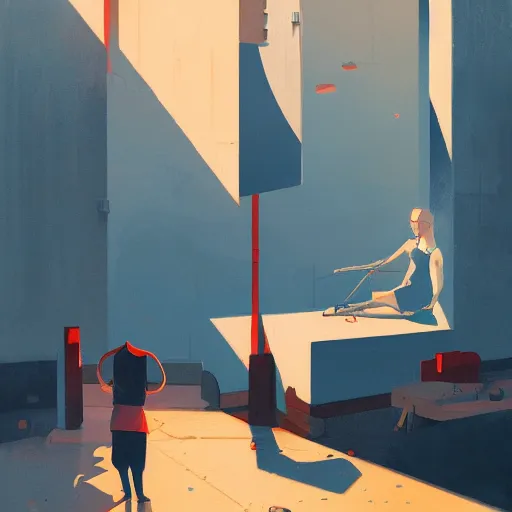 Prompt: sesc pompeia, painting by atey ghailan, masterpiece