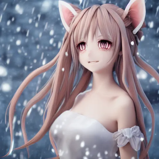 nymph render of a beautiful 3d anime body, wearing, Stable Diffusion