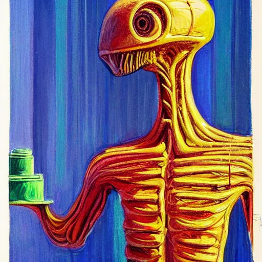 Image similar to alien by wayne thiebaud