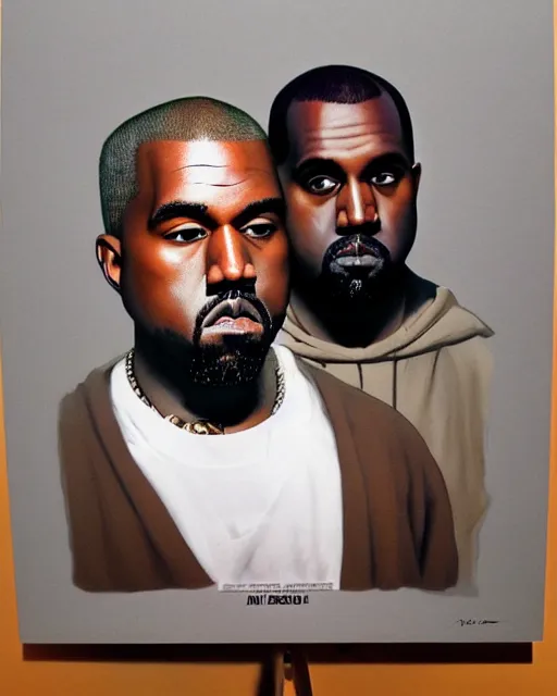 Image similar to kanye west in donda listening party, airbrush, drew struzan illustration art, key art, movie poster