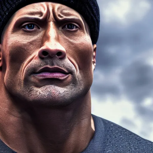 Image similar to photorealistic dwayne johnson is made of cobblestone. hyperdetailed photorealism, 1 0 8 megapixels, amazing depth, glowing rich colors, powerful imagery, 3 d finalrender, 3 d shading, cinematic lighting, artstation concept art