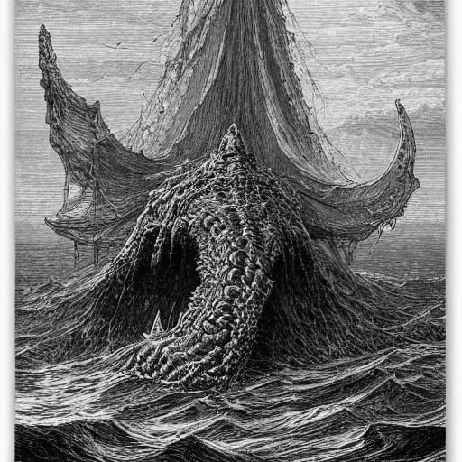 Image similar to leviathan by gustave dore