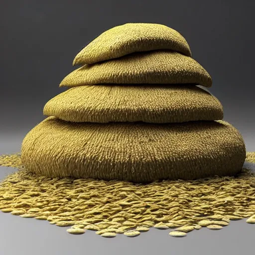 Image similar to Piles of rice scattered, unreal engine render