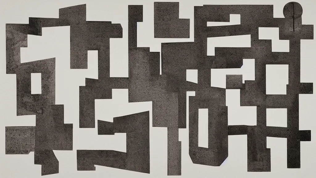 Prompt: “a collage made by Eduardo Chillida, design process, detailed scan”