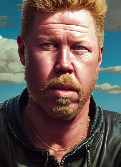 Prompt: highly detailed portrait of james hetfield in gta v, stephen bliss, unreal engine, fantasy art by greg rutkowski, loish, rhads, ferdinand knab, makoto shinkai and lois van baarle, artgerm, pixar, ilya kuvshinov, rossdraws, tom bagshaw, global illumination, radiant light, detailed and intricate environment