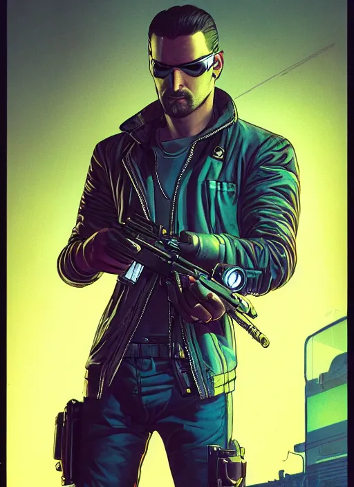 Image similar to cyberpunk police detective. portrait by mœbius and will eisner and gil elvgren and pixar. realistic proportions. cyberpunk 2 0 7 7, apex, blade runner 2 0 4 9 concept art. cel shading. attractive face. thick lines.