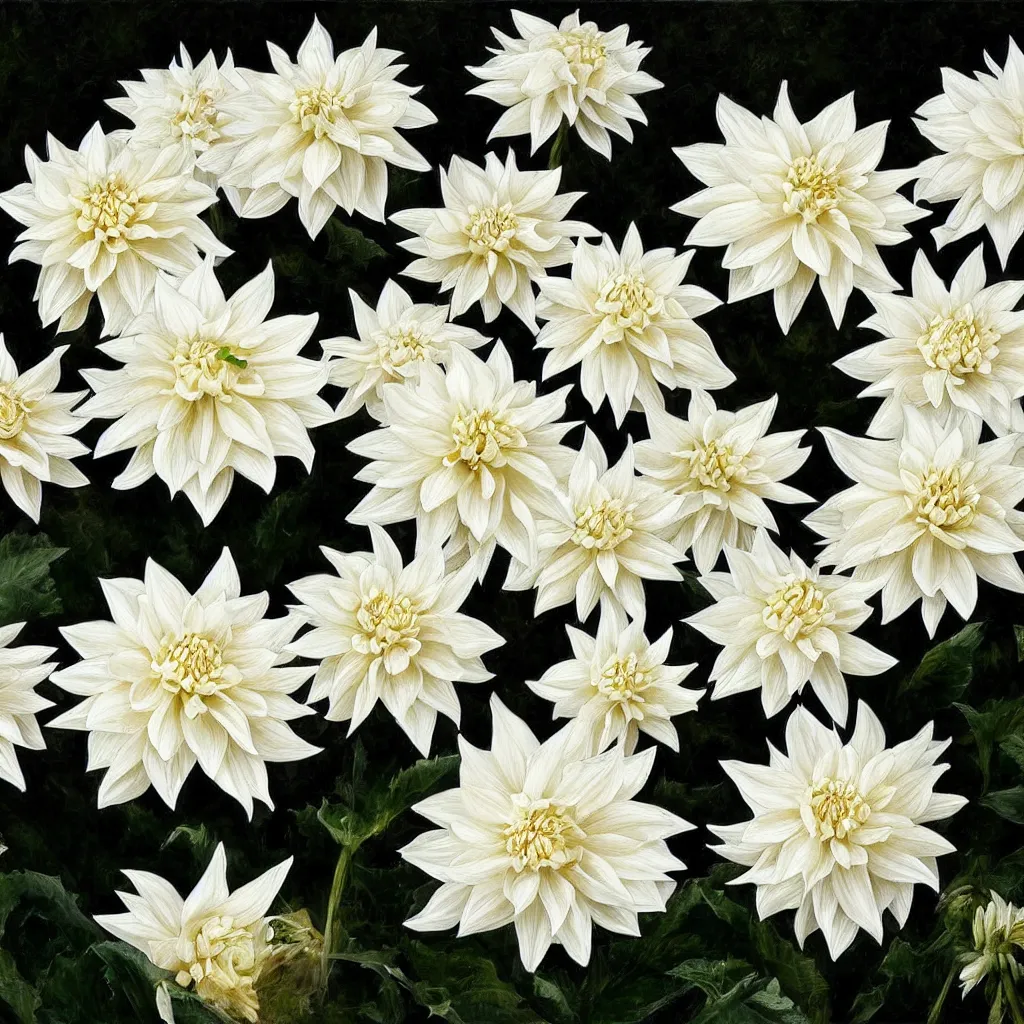 Image similar to beautiful white dahlia flower painterly emotionally evoki