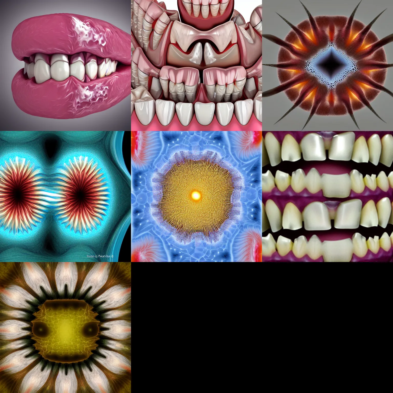 Prompt: teeth fractal