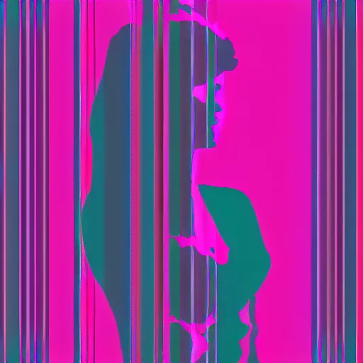 Image similar to vaporwave vhs silhouette of a woman