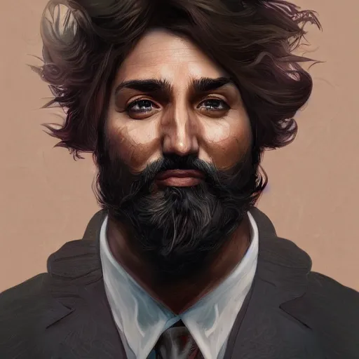 Image similar to portrait justin trudeau hybrid jagmeet singh mix, sci - fi and fantasy, intricate highly detailed digital painting, artstation, concept art, smooth and sharp focus, illustration, art by tan zi and ayanamikodon and alphonse mucha and wlop