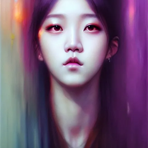 Image similar to jisoo of blackpink, hyperrealistic portrait, bladerunner street, by karol bak and agnes cecile and artgerm, fantasy art, photo realistic, dynamic lighting, artstation, poster, volumetric lighting, very detailed face, 8 k, award winning