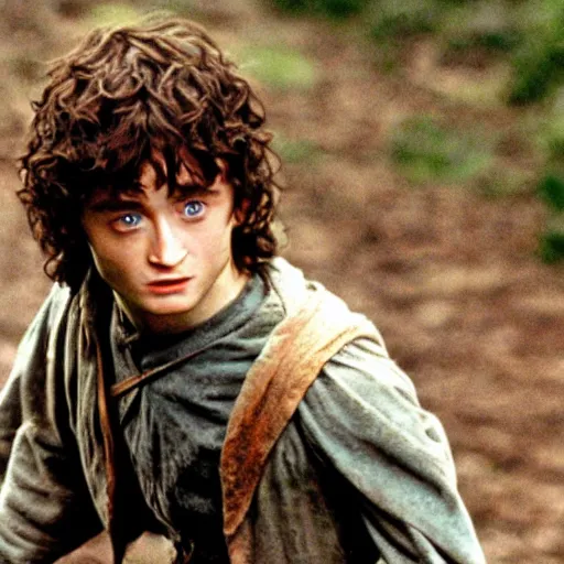 Film still of a young Daniel Radcliffe as Frodo in | Stable Diffusion ...