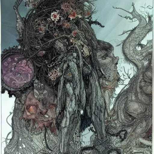 Image similar to A new dawn from the darkness + mental health + psychology + Concept Art + Highly Detailed + intricate + a masterpiece by M.W. Kaluta