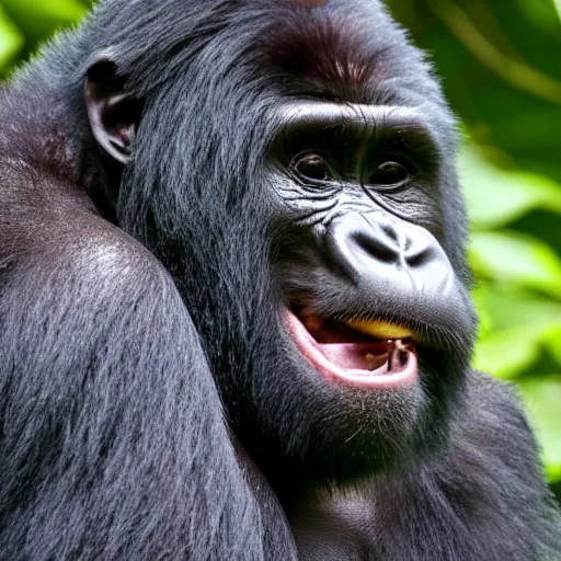 Image similar to mountain gorilla laughing