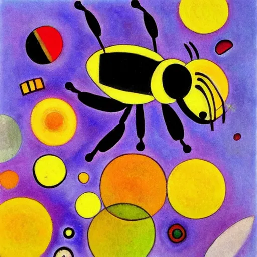 Image similar to bee in the style of kandinsky