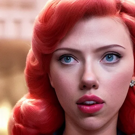 Prompt: Scarlet Johansson as princess peach in the new mario bros movie