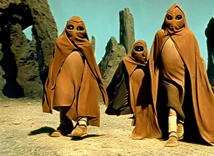 Image similar to a film still of harry potter in jawa ( 1 9 7 5 )