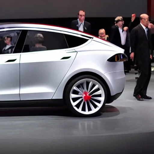 Image similar to Tesla 2 revealed - surprising car is tricycle with only 3 wheels