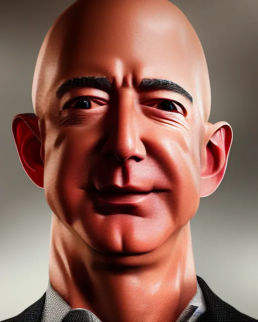 Image similar to jeff bezos made of chocolate, close up portrait, highly detailed, octane render