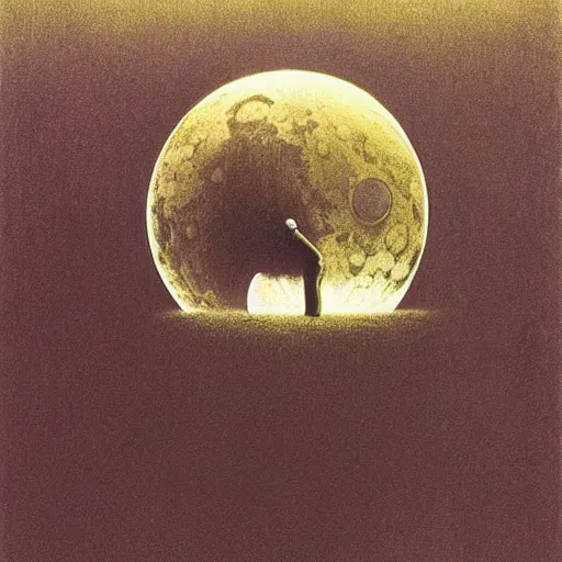 Image similar to the moon upended zdzislaw beksinski lisa franl