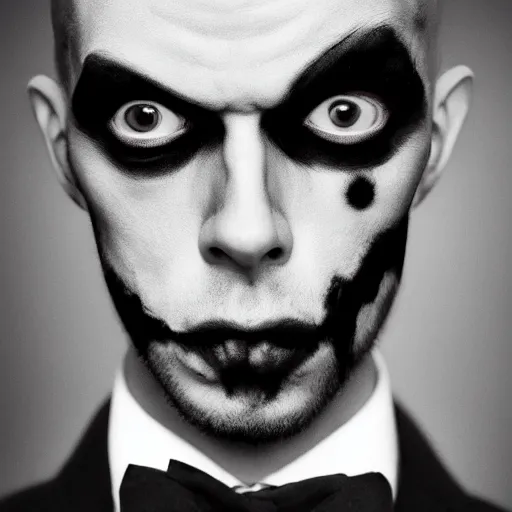 Image similar to a beautiful fashion portrait photograph of a friendly good looking zombie in a tuxedo, studio harcourt, black and white, fashion photography, paolo roversi, richard avedon, chiaroscuro, trending on artstation, ultradetailed, octane render, 4 k, unreal engine, 5 0 mm, sharp focus, studio light photography, high definition, irving penn,