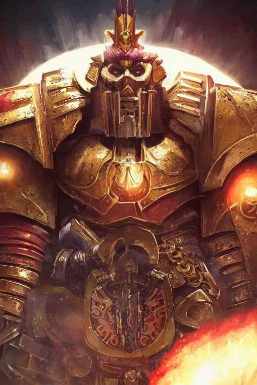 Image similar to queen portrait heros warhammer 4 0 k horus heresy fanart - the primarchs emperor by johannes helgeson animated with vfx concept artist & illustrator global illumination ray tracing hdr fanart arstation zbrush central hardmesh 8 k octane renderer comics stylized