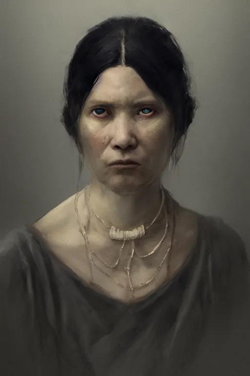 Image similar to a fancy portrait of a blind women with white eyes by greg rutkowski, sung choi, mitchell mohrhauser, maciej kuciara, johnson ting, maxim verehin, peter konig, 8 k photorealistic, cinematic lighting, hd, high details, dramatic, atmosphereric, trending on artstation