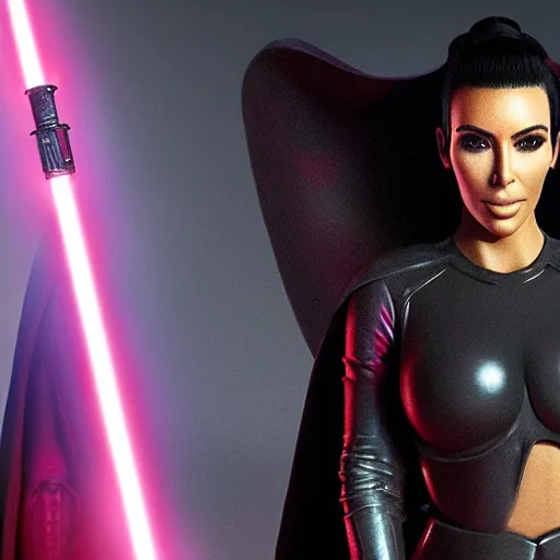 Image similar to kim kardashian in star wars as an evil sith, 8k resolution, full HD, cinematic lighting, award winning, anatomically correct