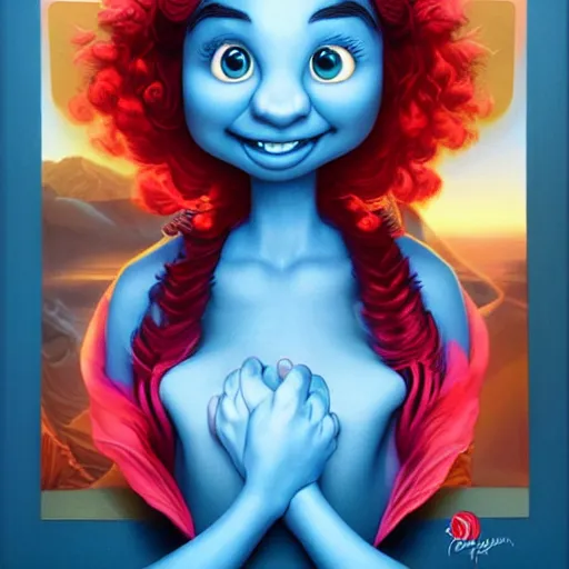 Image similar to smurfs portrait, Pixar style, by Tristan Eaton Stanley Artgerm and Tom Bagshaw.