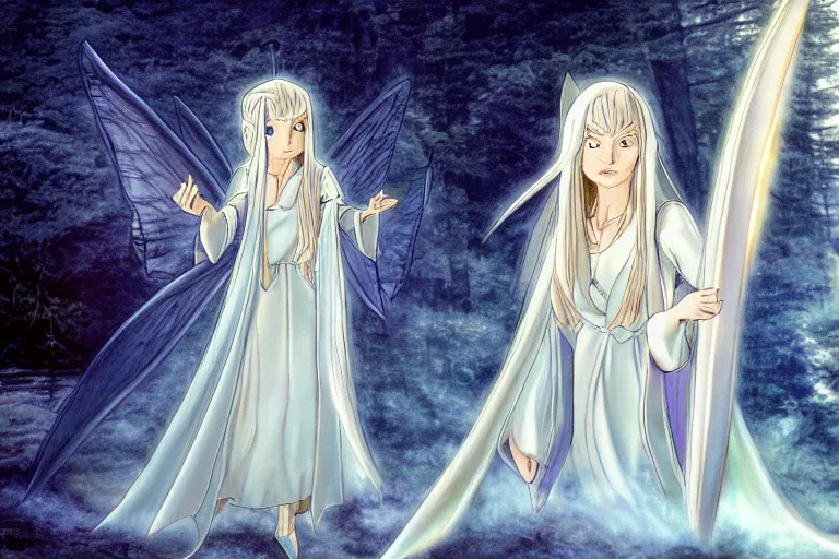 Prompt: tonemapped galadriel by hayao miyazaki, highly detailed,