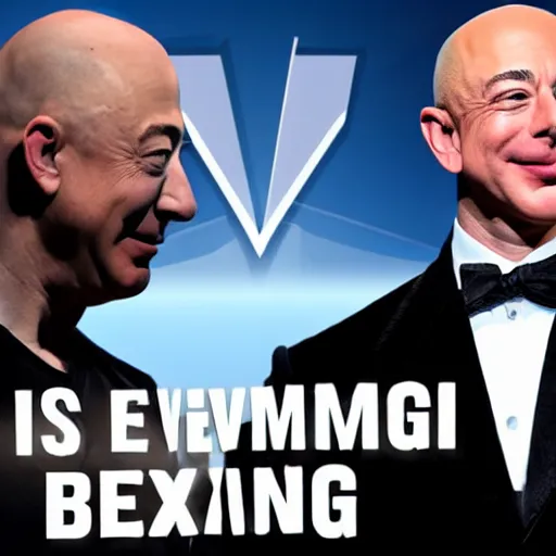 Image similar to live broadcast of an evening of boxing elon musk vs jeff bezos