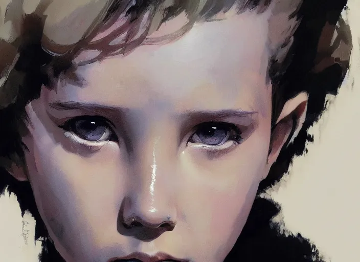 Prompt: a highly detailed beautiful portrait of millie bobby brown by yoji shinkawa, by gregory manchess, james gurney, james jean