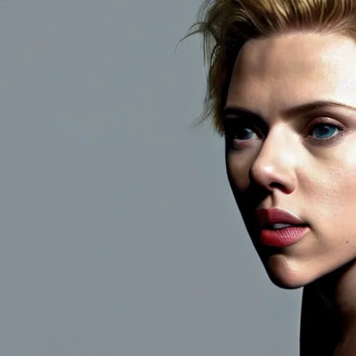 Image similar to close up of scarlett johansson in a deep hypnotic trance