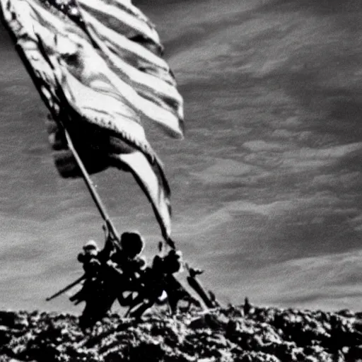 Image similar to roddy piper raising the flag on iwo jima, high detailed, intense, 8 k, photograph