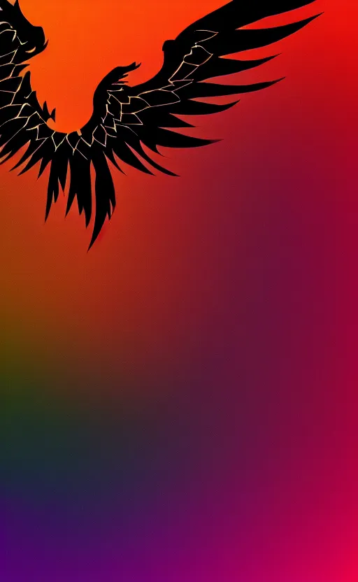 Prompt: gradient minimalist phoenix wallpaper, hd, 4 k, golden ratio