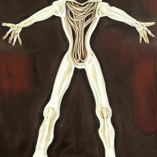 Image similar to realistic robot in The Scream painting inspired by Spaghettification, Mazarineee, artstation