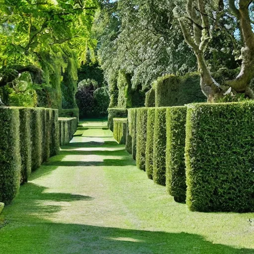 Image similar to the grounds are lush and green, with flowers and trees dotting the lawns. a path leads from the castle gates, through the grounds and into the jungle beyond