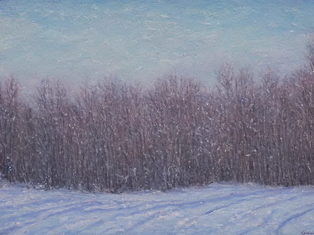 Image similar to laurentian winter impressionist landscape