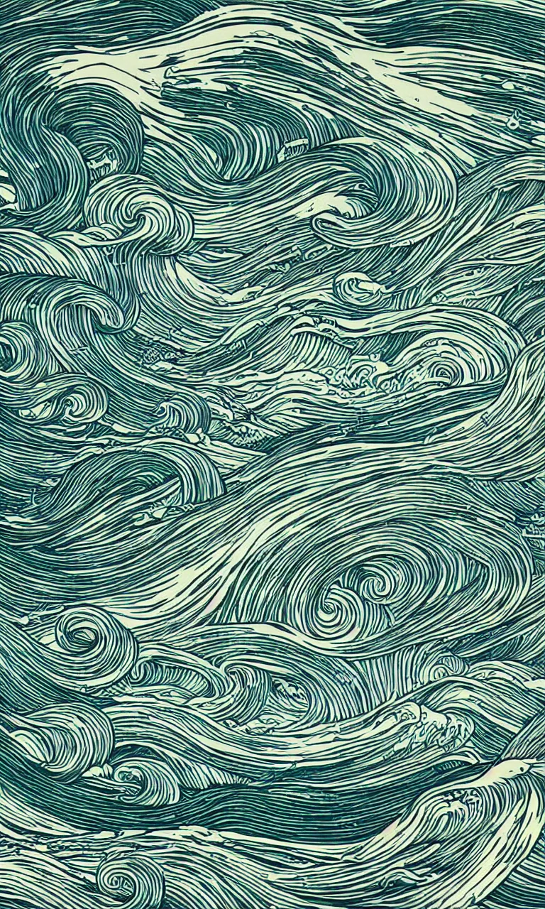 Image similar to hypervivid intense mcbess, the sea by dan mumford