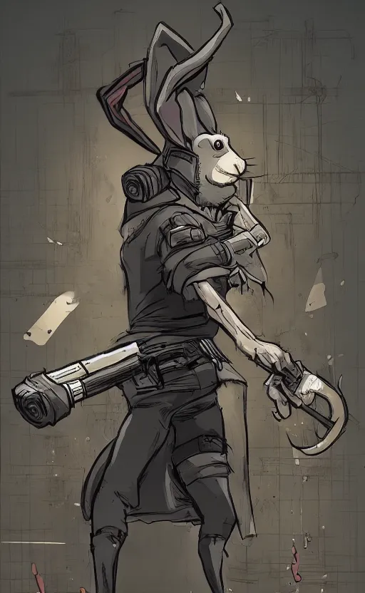 Image similar to rabbit hitman, comic strip style, dynamic lighting, fantasy concept art, trending on art station, stunning visuals, creative, cinematic, ultra detailed