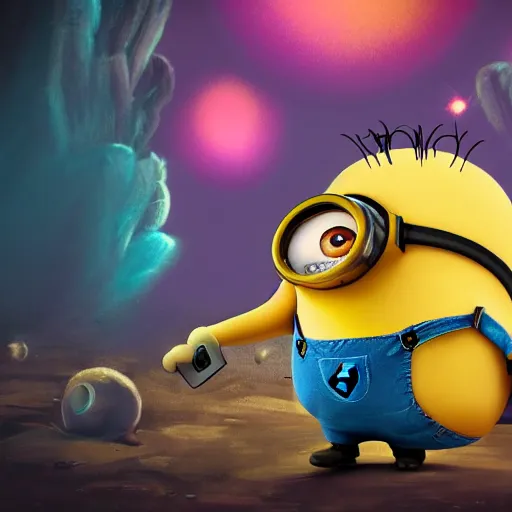 a drawing of a minion taking over the universe by | Stable Diffusion ...