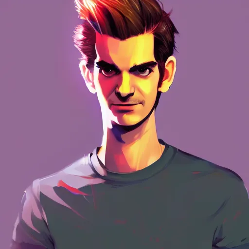 Image similar to Andrew Garfield, ambient lighting, 4k, anime key visual, lois van baarle, ilya kuvshinov, rossdraws, artstation