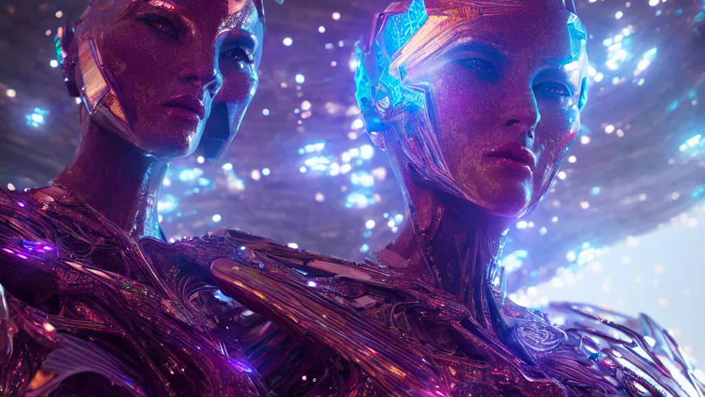 Prompt: giant dmt entity goddess hyperspace crystal palace, Wadim Kashin, artgerm, XF IQ4, f/1.4, ISO 200, 1/160s, 8K, RAW, featured in artstation, octane render, cinematic, elegant, intricate, 8k